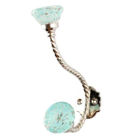 Water Paneled Sides Glass Brass Hooks